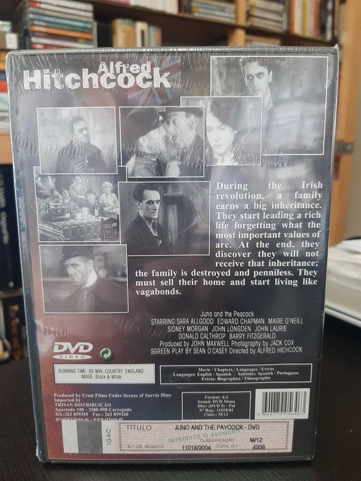 Alfred Hitchcock – Juno and the Peacock – NOVO – SELADO - Legendas PT