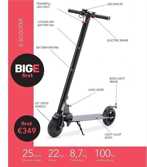 E-Scooter Trotinete elétrica bige mobility