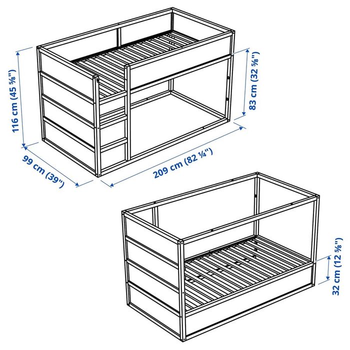 Beliche cama KURA IKEA com estrado adicional
