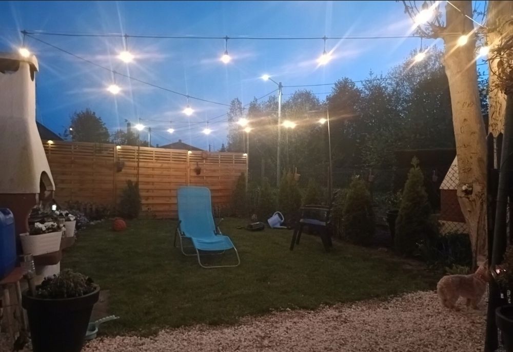 Nowa girlanda 20m lampki 20 sztuk LED piękna ozdoba tarasu balkonu