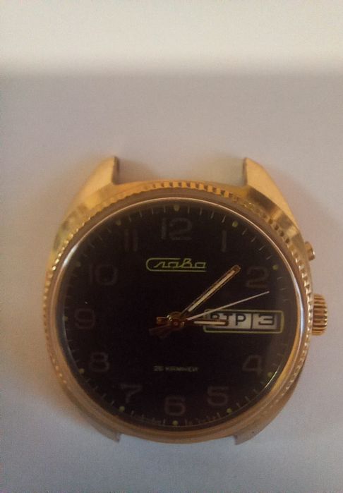 Часы Слава, часы ссср, часы позолота,