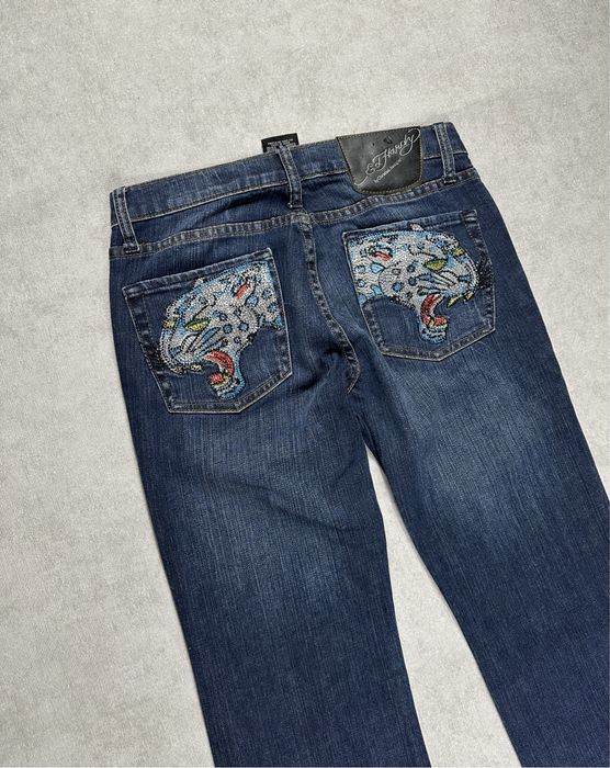 Ed Hardy y2k джинсы стразы унисекс