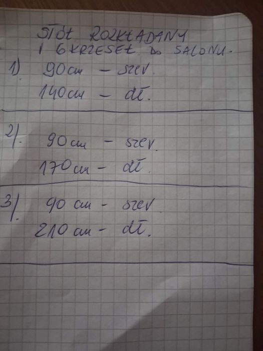Rozkładany stół i 6 krzeseł