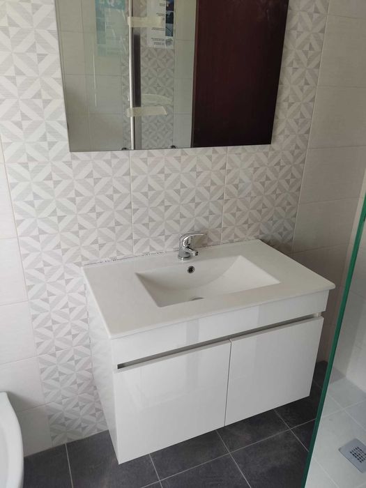 móvel wc + lavatório + espelho