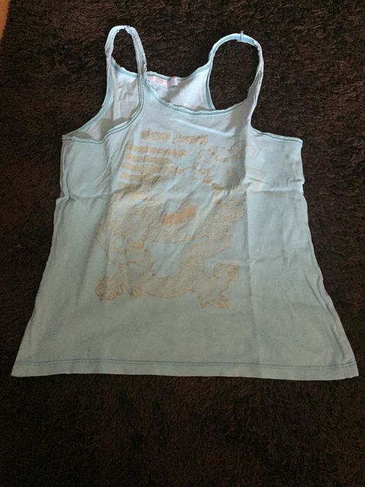 top azul com letras douradas tamanho s zara