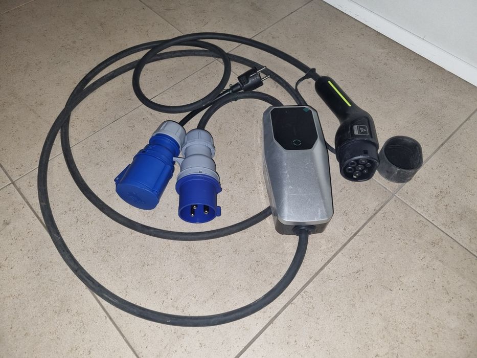 Carregador tipo2 7.4kw 32a + adaptador domestico