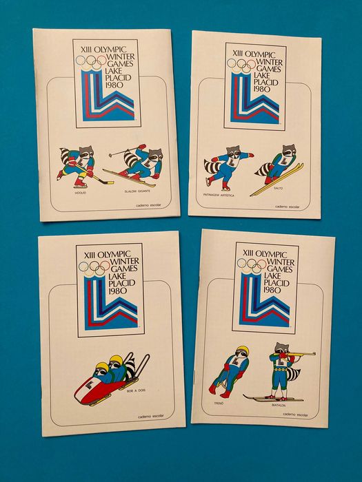 Colecção 8 Cadernos Escolares Jogos Olímpicos Inverno XIII Anos 1980