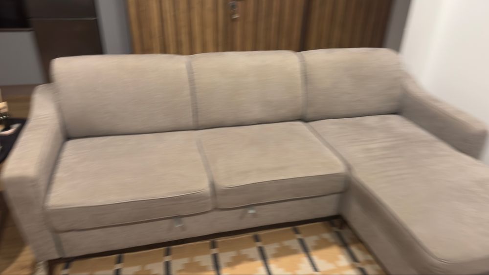 Sofa cama com chaiseloung e arrumacao 2,35x0,85
