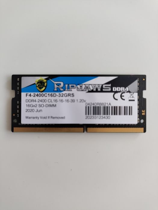 Memória RAM so-dimm g.skill Ripjaws 1x16gb DDR4-2400Hz
