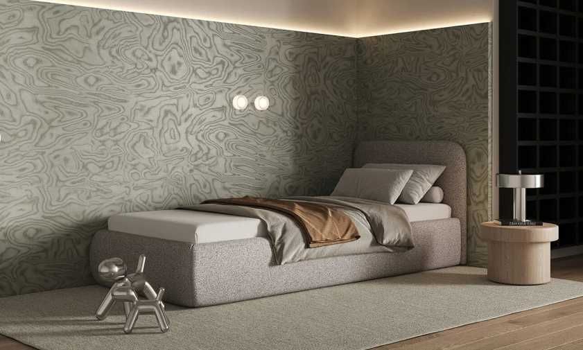 Łóżko BAO ONE 100x200 tkanina STORM 09 MYBED OUTLET -40%