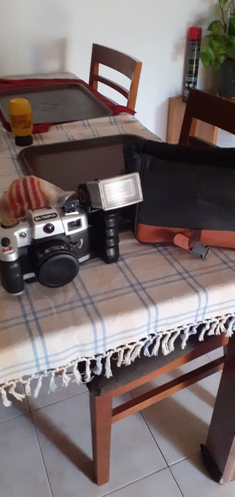 Beautiful working old camera with flash64585333842563122