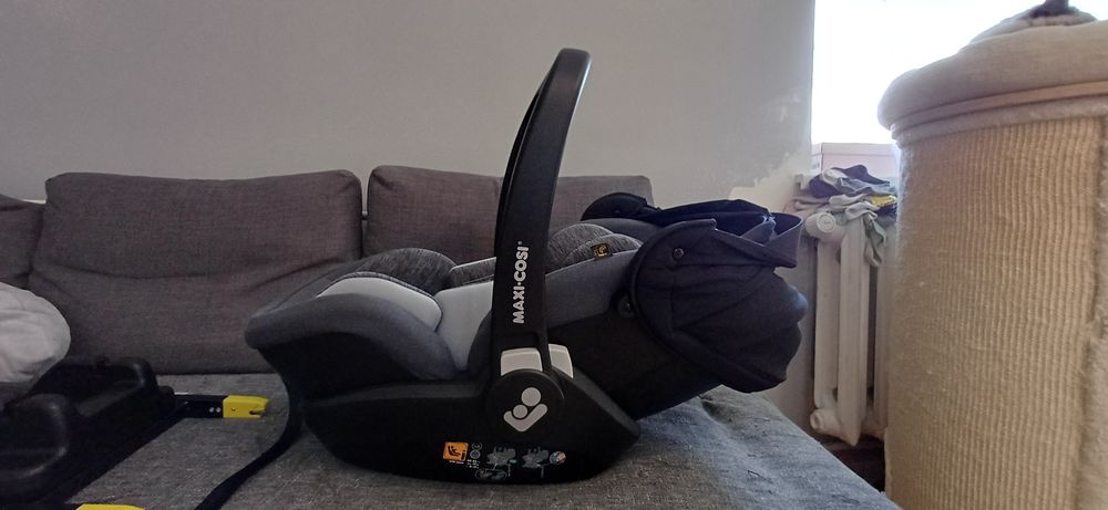 Fotelik 0-13 kg jak nowy, Maxi Cosi marble, baza isofix
