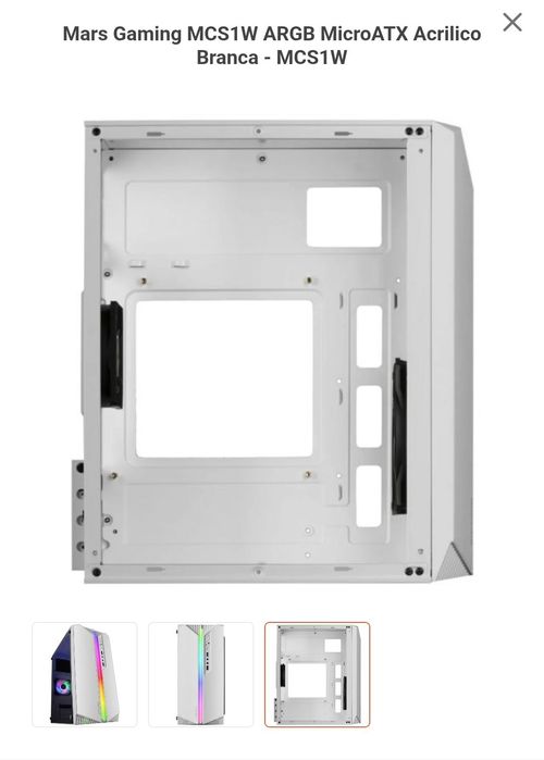 Troco Caixa PC gaming MicroATX por uma maior.