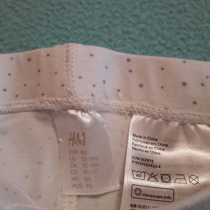 Leginsy H&M biobawelna roz 80 3-pak