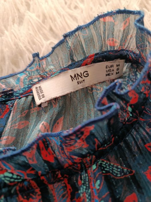Sukienka boho Mango MNG mini paisley zwiewna rękawy