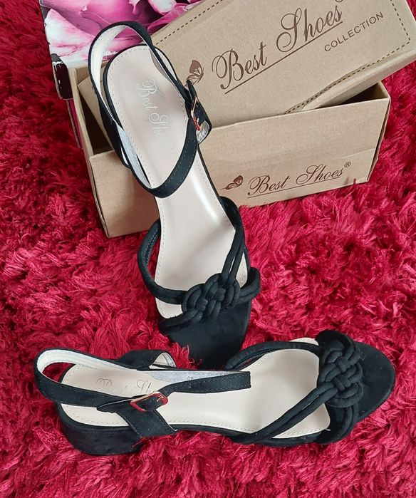 Sandália camurça preta 38