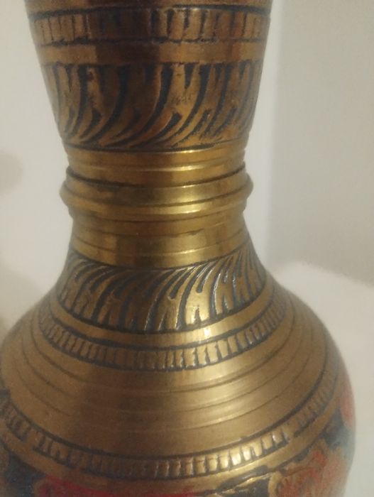 Flakon z mosiądzu malowany z motywem Indiańskim