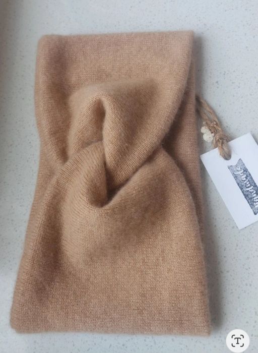 Opaska 100% kaszmir camel/ caffe latte