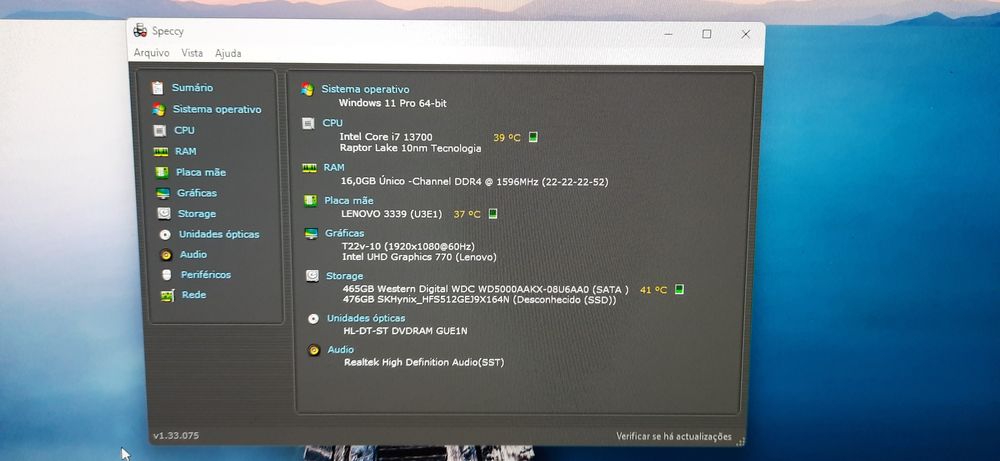 Vendido - Desktop ThinkCentre Neo50s Gen4 | i7-13700 | 16G-DDr4 | NVMe512G + HDD500 | WiFi | W11