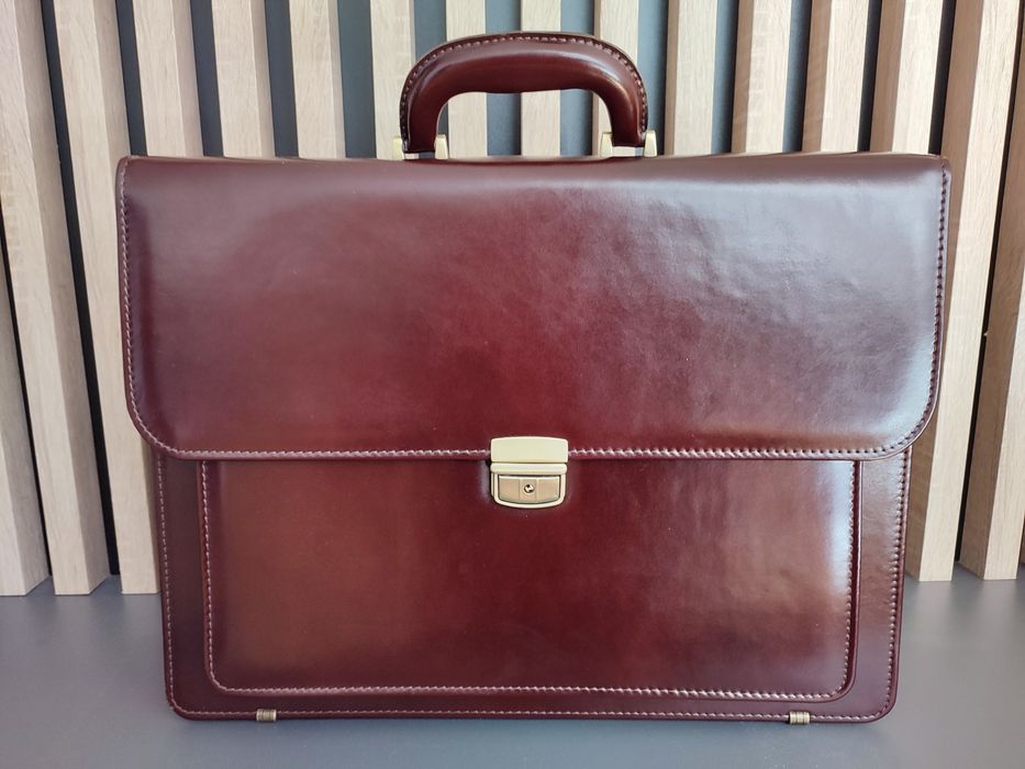 Teczka aktówka prawdziwa skóra naturalna laptopa 16 cali biznesowa