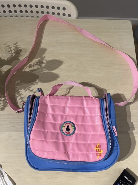Lancheira térmica Luluca original rosa e azul