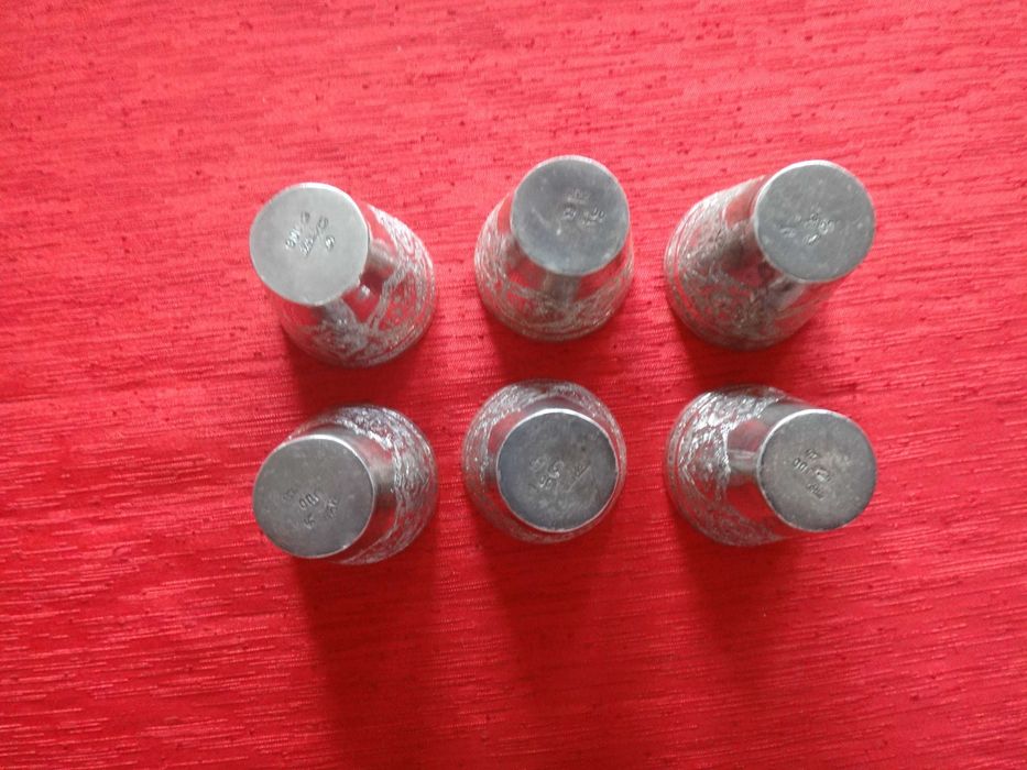 Srebrne kieliszki 6 szt.