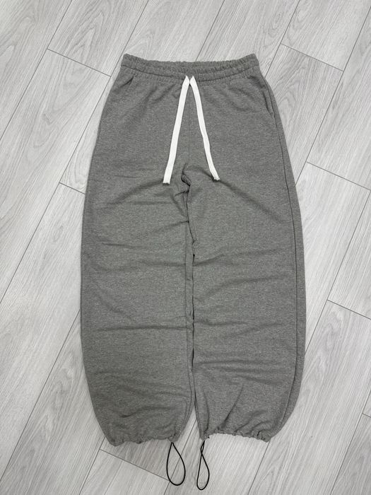 Спортивні штани широкі на утяжках сірі парашути baggy sweatpants нові