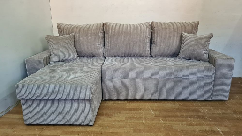 Nowy Narożnik automat sprężyny sztruks welur plusz sofa rogówka kanapa