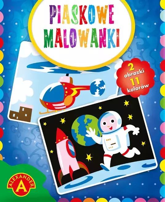 Piaskowe malowanki. Astronauta i helikopter. Alexander