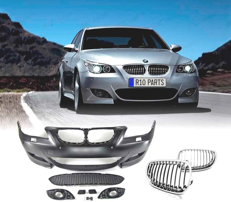 KIT PARA-CHOQUES + GRELHA BMW E60 03-07 LOOK M5 CROMODA SRA PDC