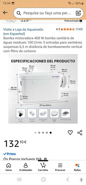 Bomba e reservatório