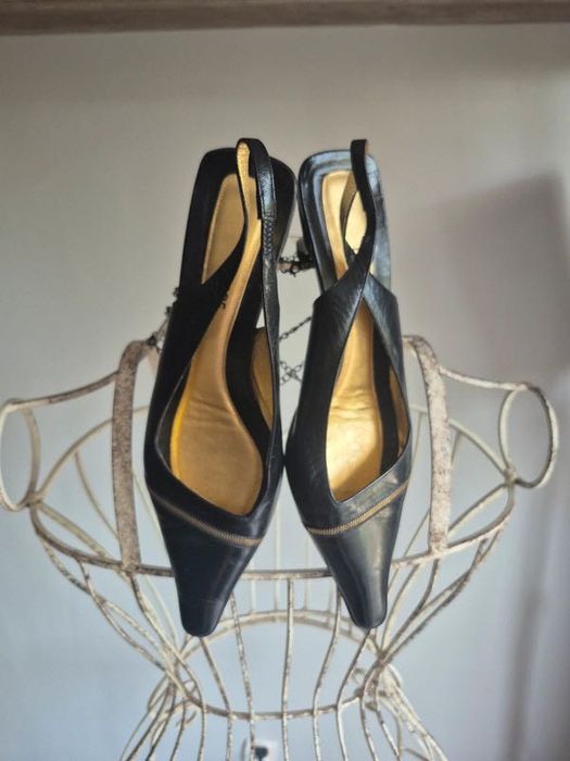Lerre czółenka avant garde szpic leather skóra archive 00s handmade