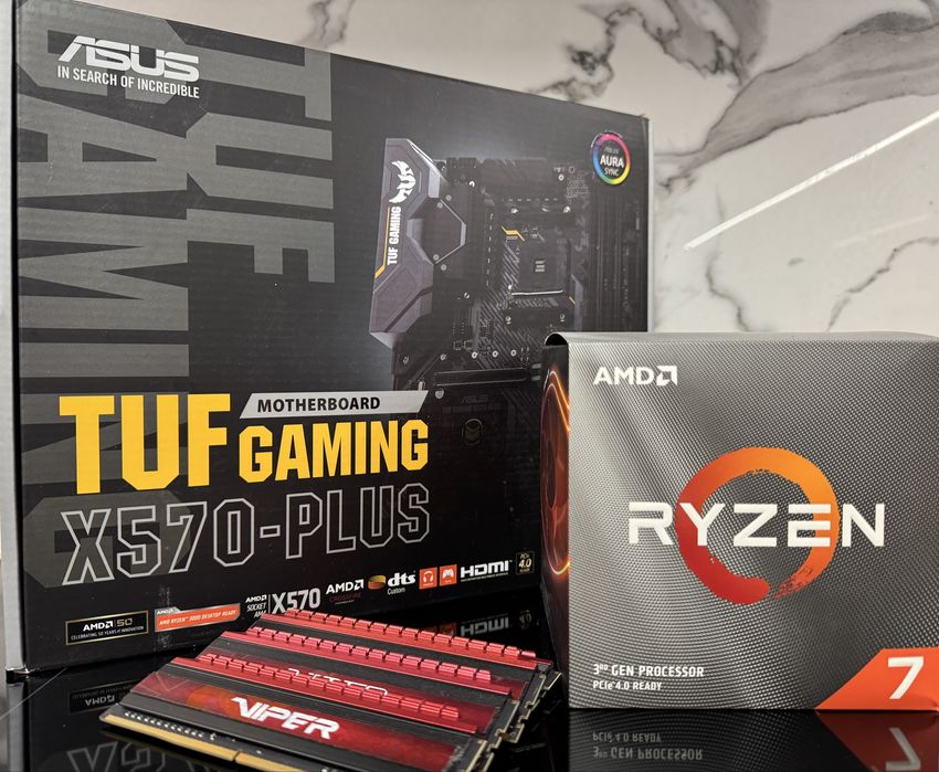 Zestaw: Ryzen 7 3800X + chłodzenie + ASUS TUF X570-PLUS + 32GB RAM