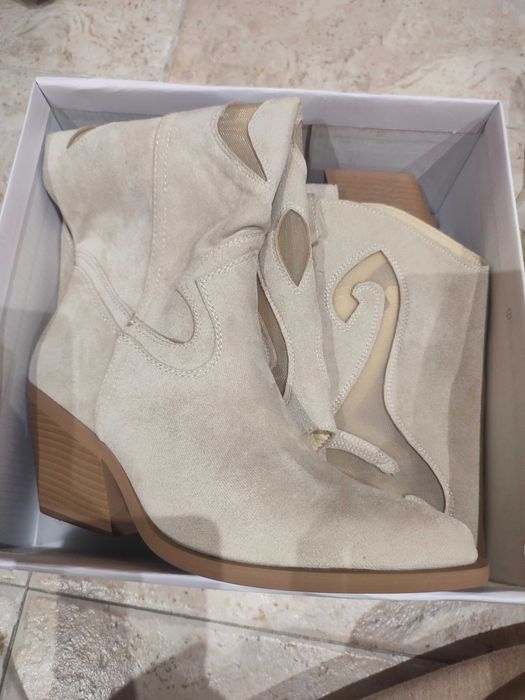 Botas texanas - camurça beje