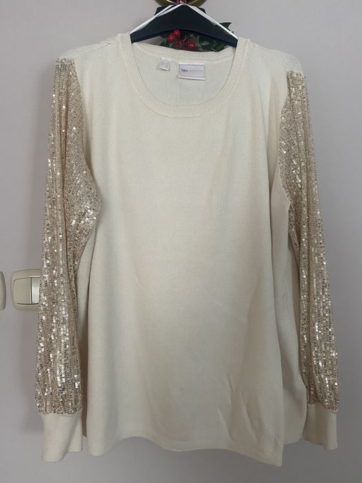 Kremowy sweter z wiskozy 48/50