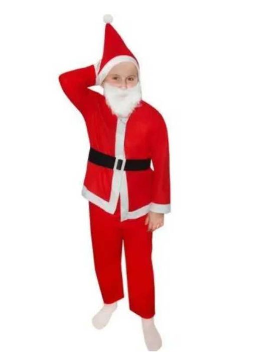 Костюм Санта Клаус НОВІ з бородою (4-6 років) Продаж Миколай Дід Мороз
