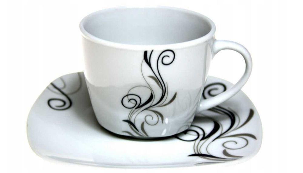 Komplet 6 filiżanek z podstawkami