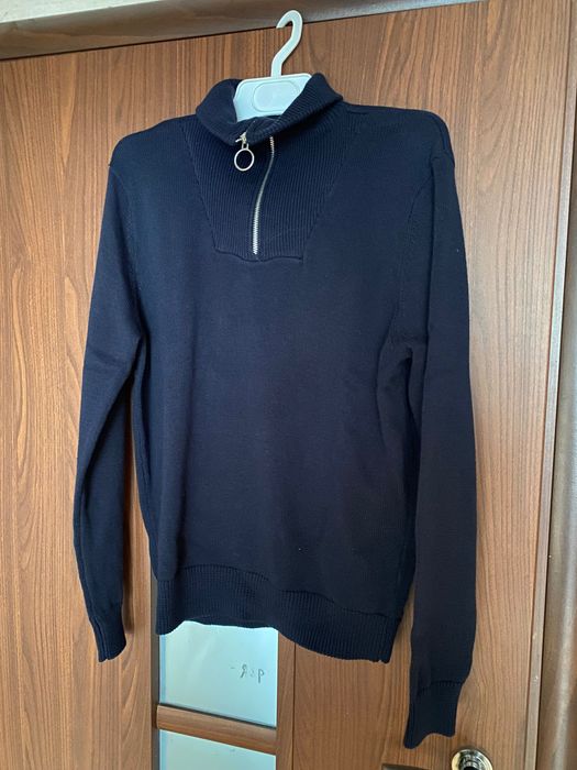 Sweter granatowy z suwakiem S, nowy z metką