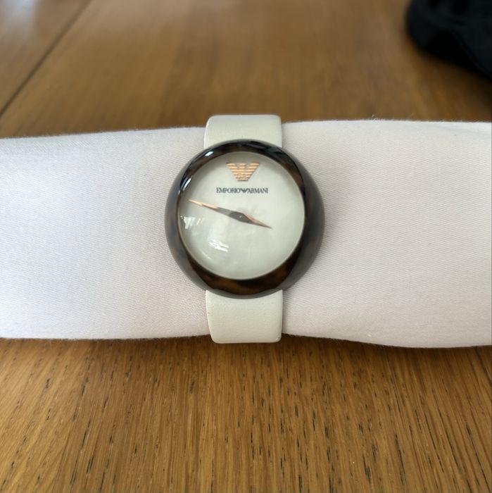 Zagatek Emporio Armani designerski, biało brazowy
