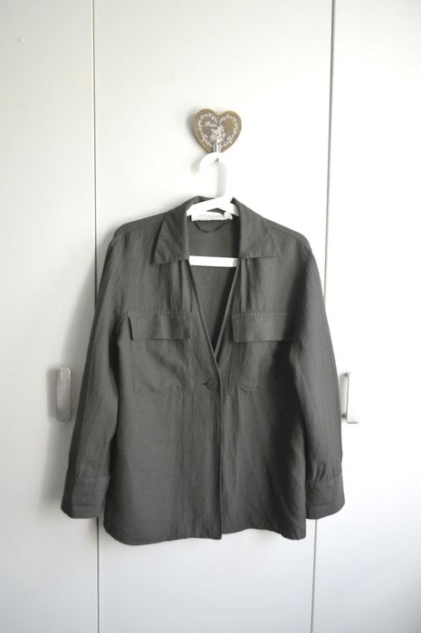 Zara Woman Studio | Koszula utility w kolorze oliwki | Safari chic | Oversize