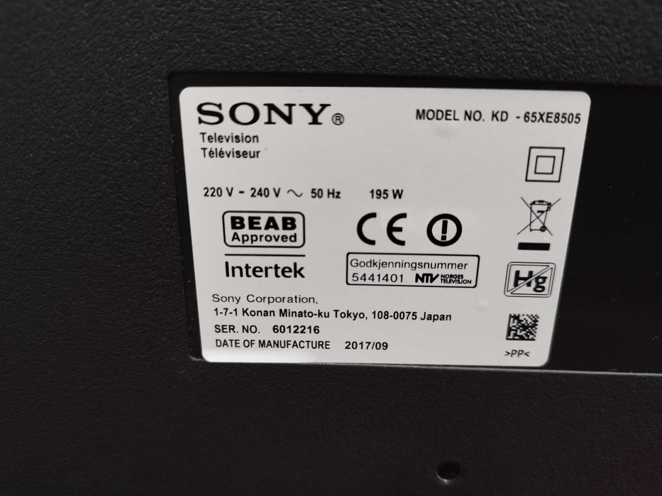 LED TV 65" Sony Bravia KD-65XE8505 4K Android TV