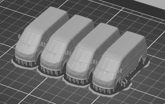 Zestaw 4 szt. modeli Ford Transit, skala H0