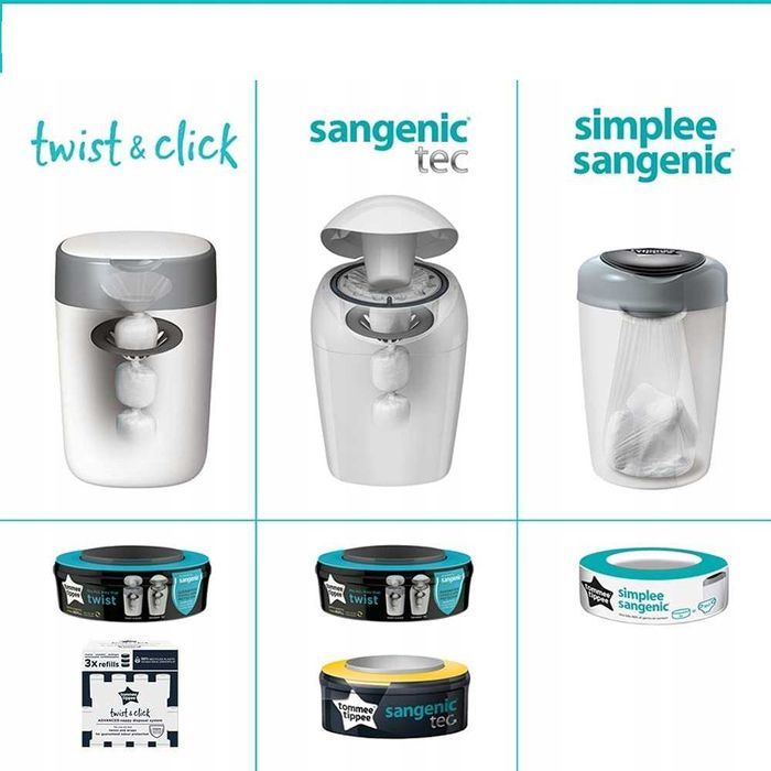 Tommee Tippee Kosz na pieluchy Twist and Click z wkładem antybakteri
