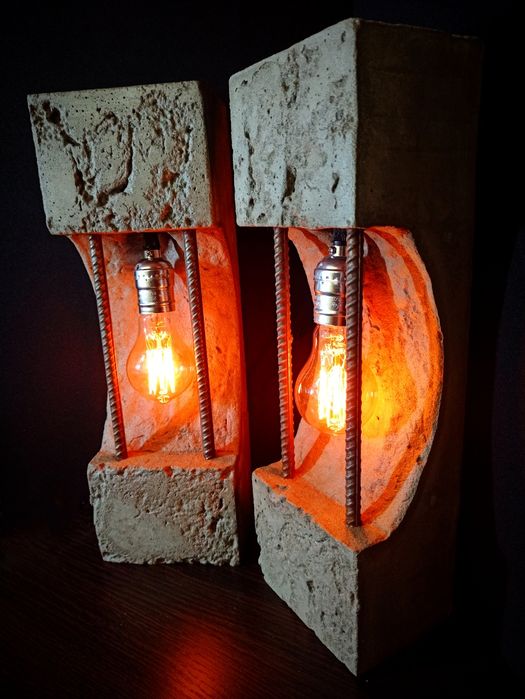 Комплект бетонних світильників ручної роботи.