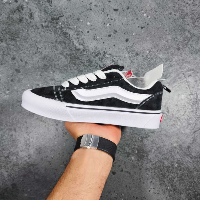 Кросівки молодіжні Vans Knu Skool чорні з білим 37-41 демісезон