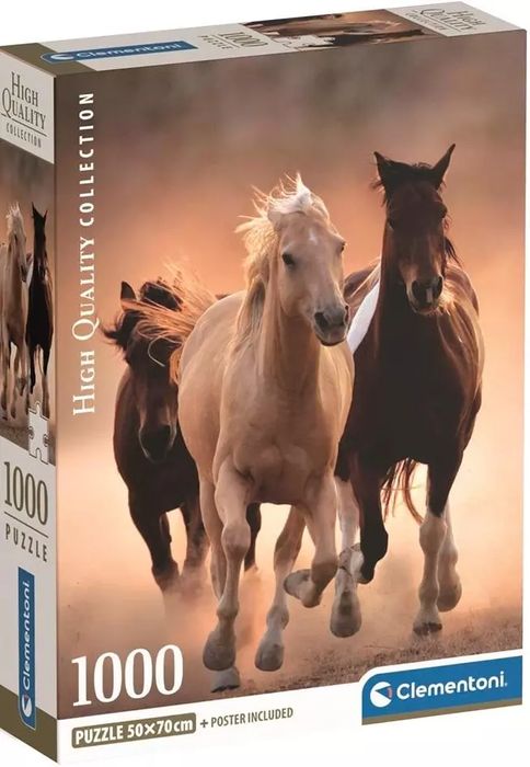 Puzzle 1000 elementów. Wyścigi konne. Clementoni. Nowy Produkt