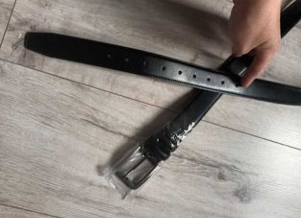 Elegancki pasek SKÓRA 130cm czarny
