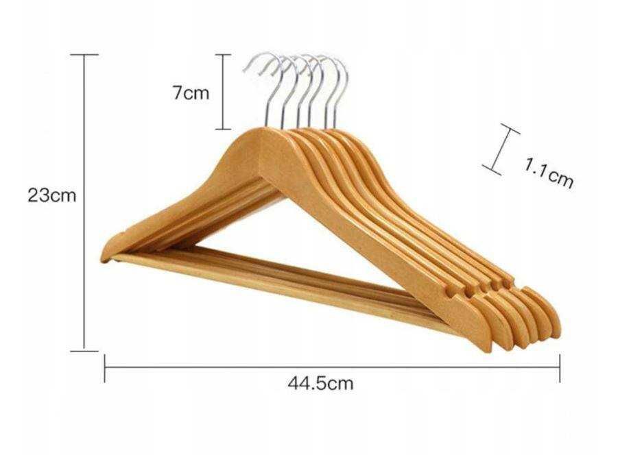 Wieszaki na ubrania drewniane ubraniowe 10 sztuk zestaw
