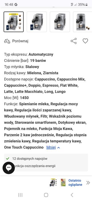 Ekspres DELONGHI Dinamica Plus ECAM 370.95.S