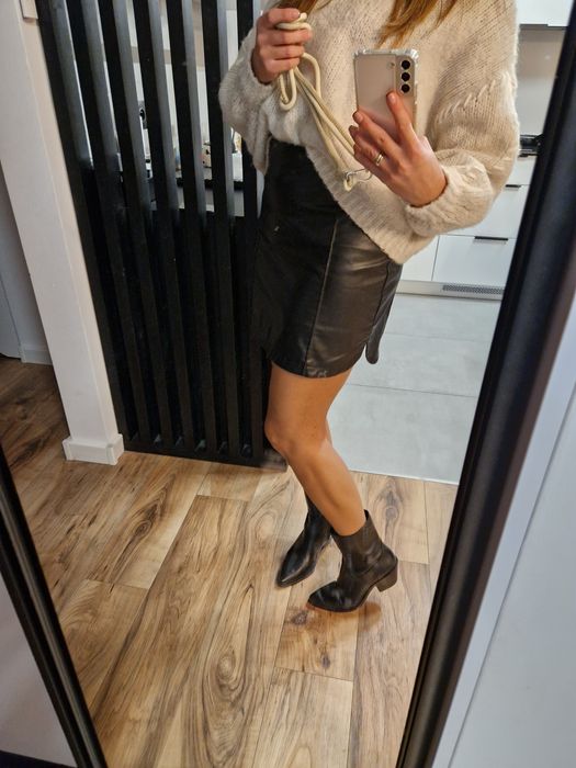 Spodnica zara skórzana eko skóra M/L